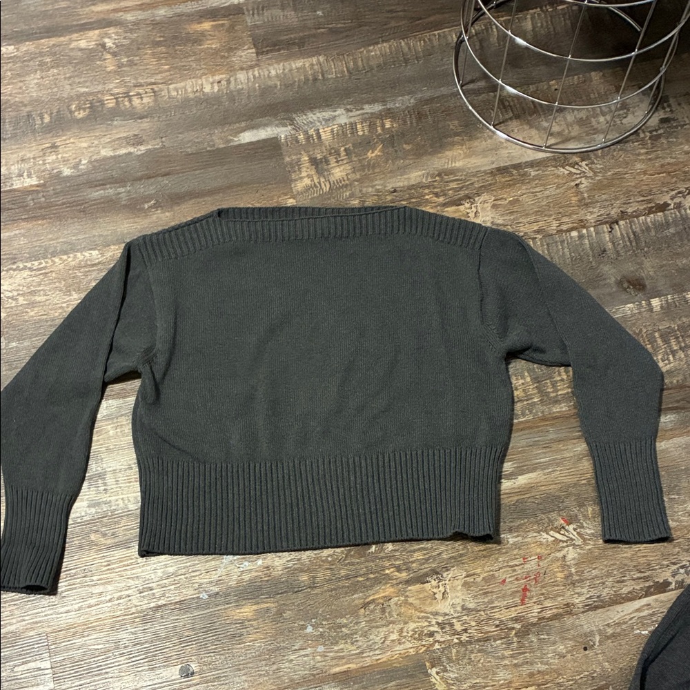 Zara Charcoal boat Neck Sweater